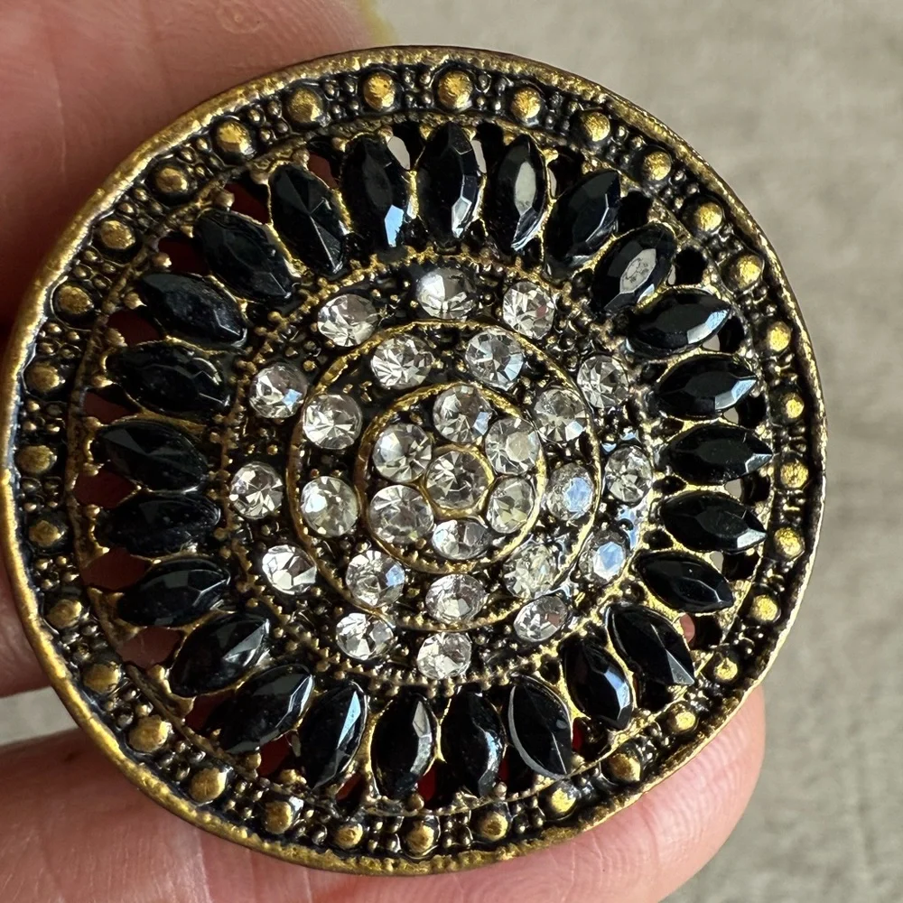 Black and Gold Statement Ring